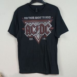 Gildan Softstyle Black ACDC Short Sleeve 109% Cotton T-Shirt Sz M  Unisex
